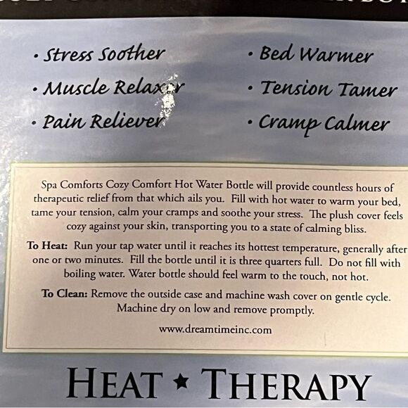 NIB Spa Comforts Cozy Comforts Hot Water Bottle - Hot Water Heat Therapy - Picture 3 of 3